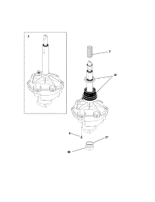 Transmission parts for Kenmore Washer Dryer Combo 417.94872301 (41794872301, 417 94872301) from AppliancePartsPros.com