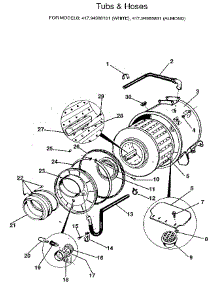 Tub And Hoses parts for Kenmore Washer 417.94988101 (41794988101, 417 94988101) from AppliancePartsPros.com