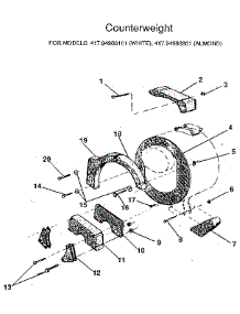 Counterweight System parts for Kenmore Washer 417.94988101 (41794988101, 417 94988101) from AppliancePartsPros.com