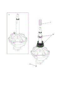 Transmission parts for Kenmore Washer Dryer Combo 417.97972702 (41797972702, 417 97972702) from AppliancePartsPros.com