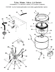Tubs, Water, Valve, Lid Switch parts for Kenmore Washer Dryer Combo 417.99160830 (41799160830, 417 99160830) from AppliancePartsPros.com