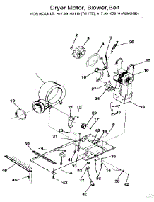 Motor And Blower parts for Kenmore Washer Dryer Combo 417.99165110 (41799165110, 417 99165110) from AppliancePartsPros.com