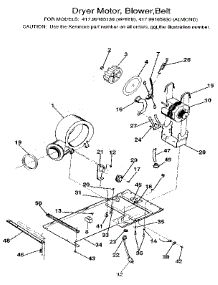 Dryer Motor, Blower, Belt parts for Kenmore Washer Dryer Combo 417.99165830 (41799165830, 417 99165830) from AppliancePartsPros.com