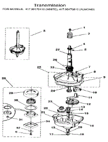 Transmission parts for Kenmore Washer Dryer Combo 417.99170110 (41799170110, 417 99170110) from AppliancePartsPros.com