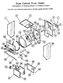 Dryer, Cabinet, Drum, Heater parts for Kenmore Washer Dryer Combo 417.99185120 (41799185120, 417 99185120) from AppliancePartsPros.com