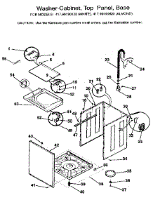 Washer-Cabinet, Top Panel, Base parts for Kenmore Washer Dryer Combo 417.99190120 (41799190120, 417 99190120) from AppliancePartsPros.com