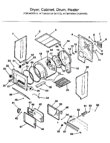 Dryer, Cabinet, Drum, Heater parts for Kenmore Washer Dryer Combo 417.99195100 (41799195100, 417 99195100) from AppliancePartsPros.com