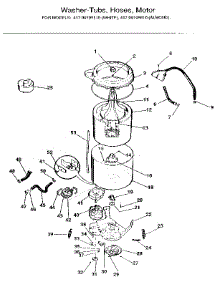 Washer-Tubs, Hoses, Motor parts for Kenmore Washer Dryer Combo 417.99195810 (41799195810, 417 99195810) from AppliancePartsPros.com