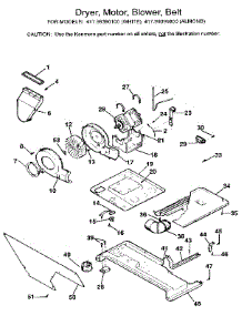 Dryer, Motor, Blower, Belt parts for Kenmore Washer Dryer Combo 417.99390800 (41799390800, 417 99390800) from AppliancePartsPros.com
