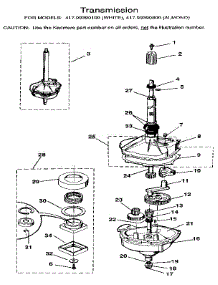 Transmission parts for Kenmore Washer Dryer Combo 417.99390800 (41799390800, 417 99390800) from AppliancePartsPros.com