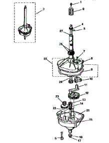Transmission parts for Kenmore Washer Dryer Combo 417.99395120 (41799395120, 417 99395120) from AppliancePartsPros.com