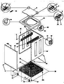 Top And Cabinet parts for Kenmore Washer Dryer Combo 417.99570140 (41799570140, 417 99570140) from AppliancePartsPros.com