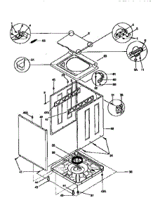 Top And Cabinet parts for Kenmore Washer Dryer Combo 417.99680410 (41799680410, 417 99680410) from AppliancePartsPros.com