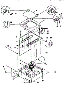 Top And Cabinet parts for Kenmore Washer Dryer Combo 417.99686410 (41799686410, 417 99686410) from AppliancePartsPros.com