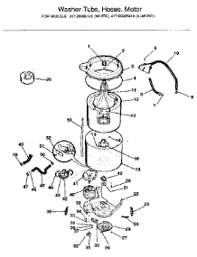 Washer-Tubs, Hoses, Motor parts for Kenmore Washer Dryer Combo 417.99985140 (41799985140, 417 99985140) from AppliancePartsPros.com