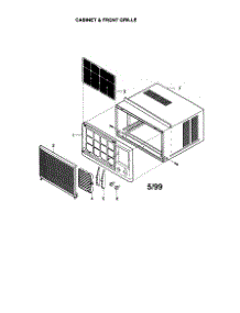 Cabinet And Front Grille parts for Kenmore Air Conditioner 580.79122890 (58079122890, 580 79122890) from AppliancePartsPros.com