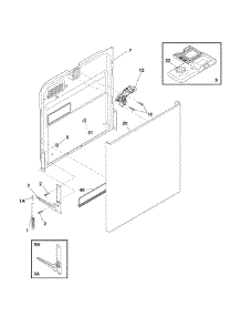 Door parts for Kenmore Dishwasher 587.14012405 (58714012405, 587 14012405) from AppliancePartsPros.com