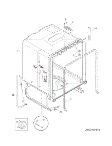 Tub parts for Kenmore Dishwasher 587.14012412B (58714012412B, 587 14012412B) from AppliancePartsPros.com