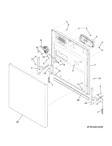 Door parts for Kenmore Dishwasher 587.14019412B (58714019412B, 587 14019412B) from AppliancePartsPros.com