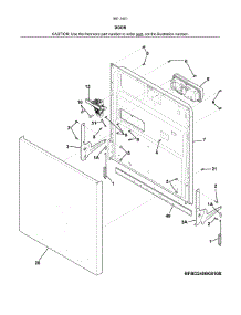 Door parts for Kenmore Dishwasher 587.14019414B (58714019414B, 587 14019414B) from AppliancePartsPros.com