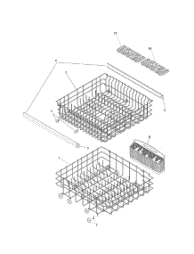 Racks parts for Kenmore Dishwasher 587.14022200A (58714022200A, 587 14022200A) from AppliancePartsPros.com