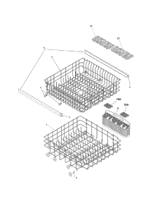 Racks parts for Kenmore Dishwasher 587.14102800 (58714102800, 587 14102800) from AppliancePartsPros.com