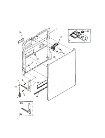 Door parts for Kenmore Dishwasher 587.14132101 (58714132101, 587 14132101) from AppliancePartsPros.com