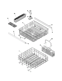 Racks parts for Kenmore Dishwasher 587.14153401 (58714153401, 587 14153401) from AppliancePartsPros.com