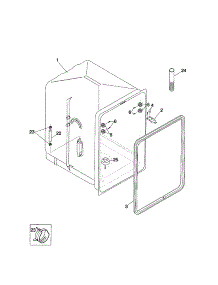 Tub parts for Kenmore Dishwasher 587.14242100 (58714242100, 587 14242100) from AppliancePartsPros.com