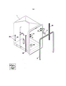 Tub parts for Kenmore Dishwasher 587.1429990 (5871429990, 587 1429990) from AppliancePartsPros.com