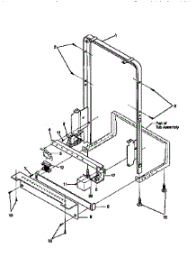 Frame parts for Kenmore Dishwasher 587.1434969 (5871434969, 587 1434969) from AppliancePartsPros.com