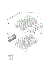 Racks parts for Kenmore Dishwasher 587.14439200 (58714439200, 587 14439200) from AppliancePartsPros.com