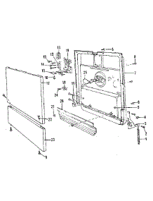Door Details parts for Kenmore Dishwasher 587.1507180 (5871507180, 587 1507180) from AppliancePartsPros.com