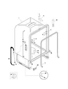 Tub parts for Kenmore Dishwasher 587.15072200 (58715072200, 587 15072200) from AppliancePartsPros.com
