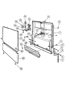 Door parts for Kenmore Dishwasher 587.1509181 (5871509181, 587 1509181) from AppliancePartsPros.com