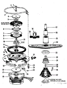 Motor, Heater, And Spray Arm Details parts for Kenmore Dishwasher 587.151800 (587151800, 587 151800) from AppliancePartsPros.com