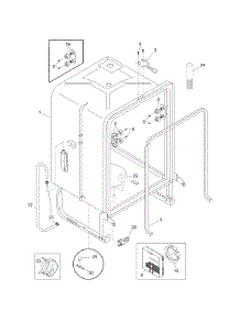 Tub parts for Kenmore Dishwasher 587.15202800 (58715202800, 587 15202800) from AppliancePartsPros.com