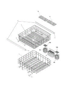 Racks parts for Kenmore Dishwasher 587.15264900A (58715264900A, 587 15264900A) from AppliancePartsPros.com