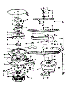 Motor, Heater, And Spray Arm Details parts for Kenmore Dishwasher 587.1547583 (5871547583, 587 1547583) from AppliancePartsPros.com