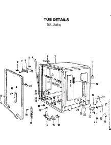 Tub Details parts for Kenmore Dishwasher 587.158302 (587158302, 587 158302) from AppliancePartsPros.com