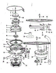 Motor, Heater, And Spray Arm Details parts for Kenmore Dishwasher 587.1638580 (5871638580, 587 1638580) from AppliancePartsPros.com