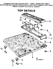Top Details parts for Kenmore Dishwasher 587.700513 (587700513, 587 700513) from AppliancePartsPros.com