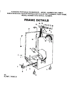 Frame Details parts for Kenmore Dishwasher 587.700613 (587700613, 587 700613) from AppliancePartsPros.com