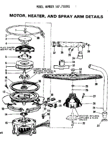 Motor Heater And Spray Arm Details parts for Kenmore Dishwasher 587.701001 (587701001, 587 701001) from AppliancePartsPros.com
