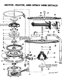 Motor Heater And Spray Arm Details parts for Kenmore Dishwasher 587.701900 (587701900, 587 701900) from AppliancePartsPros.com