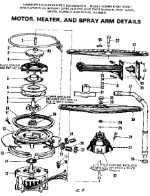Motor Heater And Spray Arm Details parts for Kenmore Dishwasher 587.702001 (587702001, 587 702001) from AppliancePartsPros.com