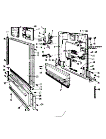 Door Details parts for Kenmore Dishwasher 587.703200 (587703200, 587 703200) from AppliancePartsPros.com
