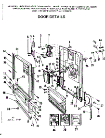 Door Details parts for Kenmore Dishwasher 587.733300 (587733300, 587 733300) from AppliancePartsPros.com