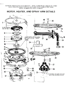 Motor Heater And Spray Arm Details parts for Kenmore Dishwasher 587.733301 (587733301, 587 733301) from AppliancePartsPros.com