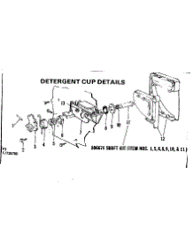 Detergent Cup Details parts for Kenmore Dishwasher 587.737500 (587737500, 587 737500) from AppliancePartsPros.com